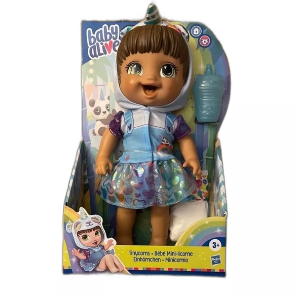 *NEW* Baby Alive Tinycorns Panda Unicorn Baby Doll With Bottle Diaper - Picture 4 of 7
